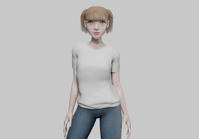 Cute Young Woman V27357 Model 3D .c4d .max .obj .3ds .fbx .stl .blend