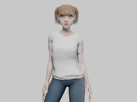 Cute Young Woman V27357 3D Model
