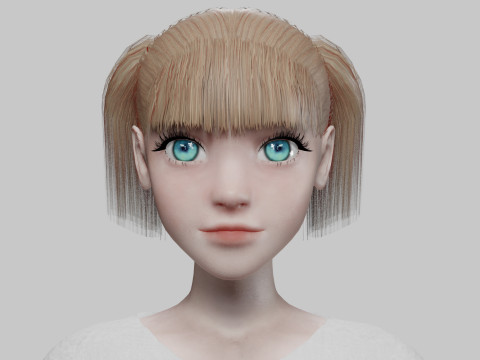 Cute Young Woman V27357 Model 3D