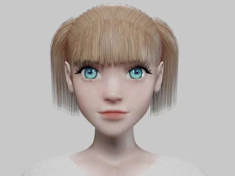 Cute Young Woman V27357 3D Model