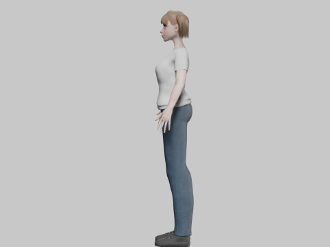 Cute Young Woman V27357 Model 3D