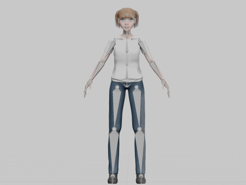 Cute Young Woman V27357 Model 3D