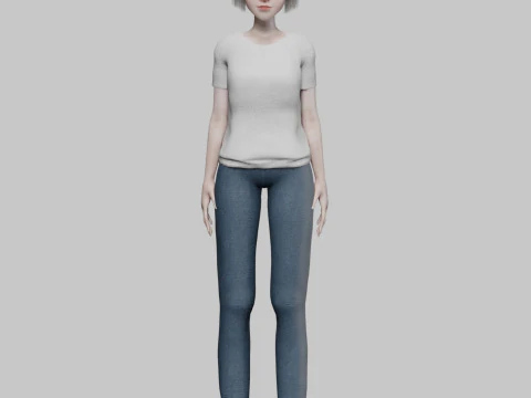 Cute Young Woman V27357 3D Model
