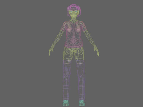 Cute Young Woman V27357 Model 3D