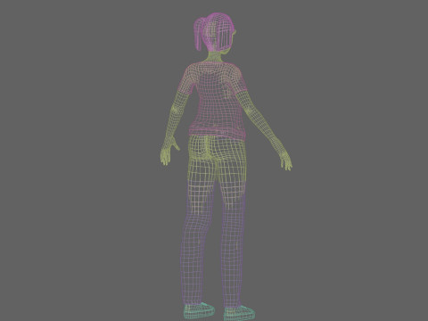 Cute Young Woman V27357 Model 3D