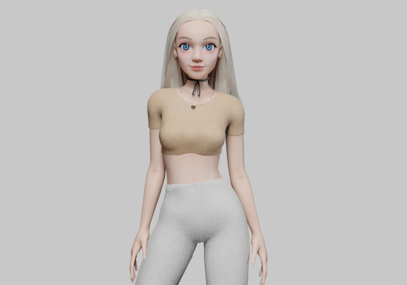 Pretty Basic Woman V32073 Modelo 3D .c4d .max .obj .3ds .fbx .stl .blend
