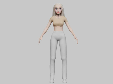 Pretty Basic Woman V32073 3D Model