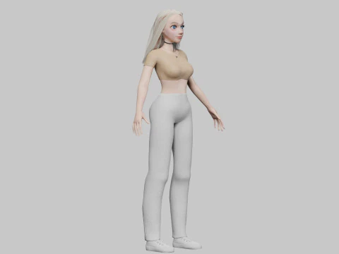 Pretty Basic Woman V32073 3D Model