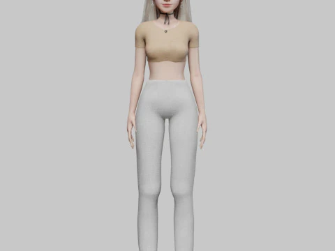 Pretty Basic Woman V32073 3D Model
