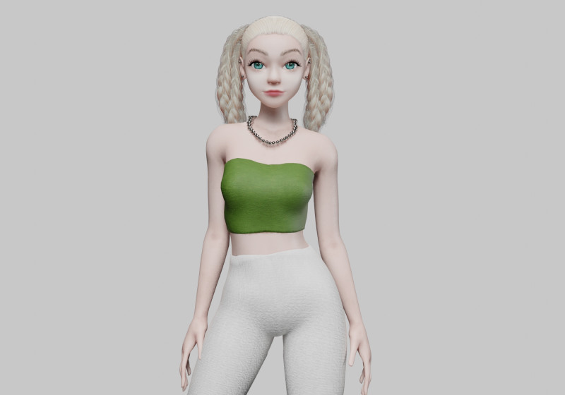 Pretty Beautiful woman V39557 3D Model .c4d .max .obj .3ds .fbx .stl .blend 