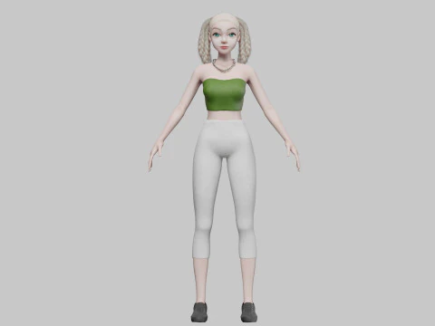 Pretty Beautiful woman V39557 3D Model