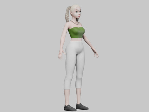 Pretty Beautiful woman V39557 3D Model