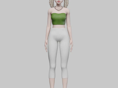 Pretty Beautiful woman V39557 3D Model