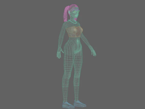 Pretty Beautiful woman V39557 3D Model