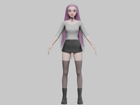 Pretty Cartoon woman V23924 Modelo 3D