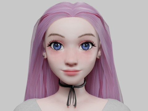 Pretty Cartoon woman V23924 Modelo 3D