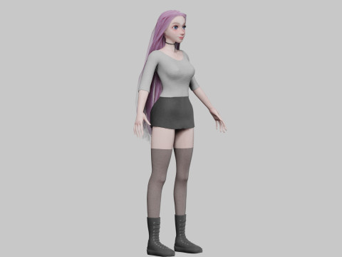 Pretty Cartoon woman V23924 Modelo 3D