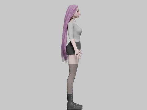 Pretty Cartoon woman V23924 Modelo 3D