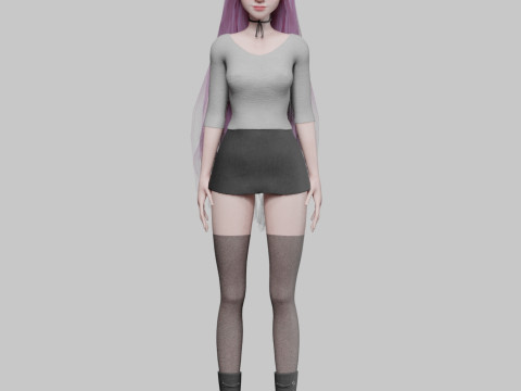 Pretty Cartoon woman V23924 Modelo 3D