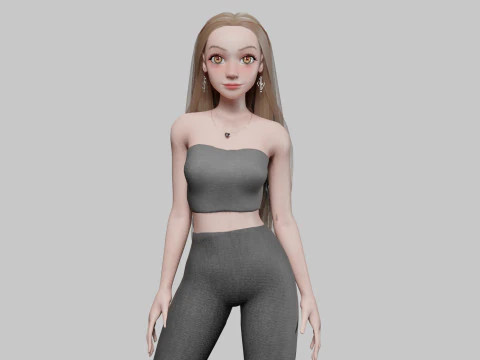 सुंदर क्लासिक महिला V32760 3D मॉडल