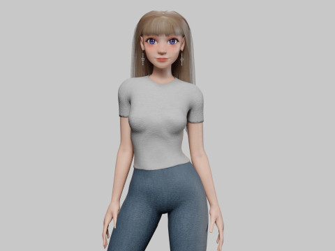 Pretty cool woman V35470 3D 모델
