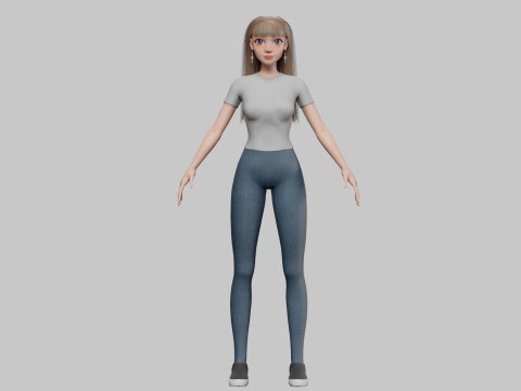 Pretty cool woman V35470 3D Model