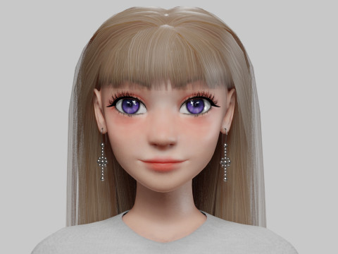 Pretty cool woman V35470 3D Model