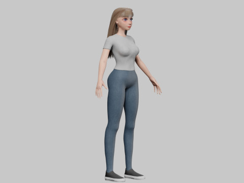 Pretty cool woman V35470 3D Model