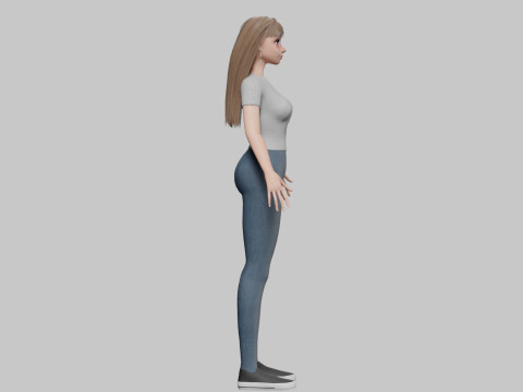 Pretty cool woman V35470 3D Model