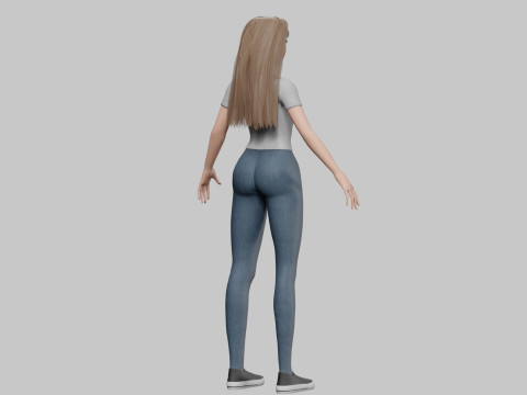 Pretty cool woman V35470 3D Model
