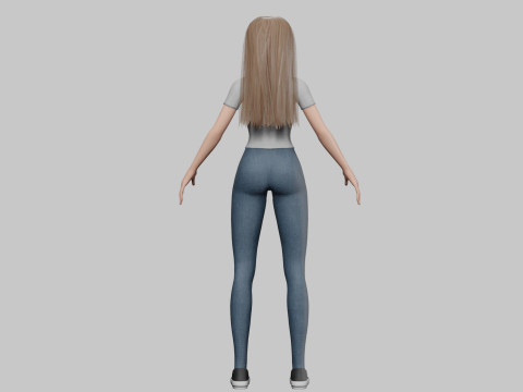 Pretty cool woman V35470 3D Model