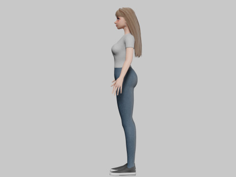 Pretty cool woman V35470 3D Model