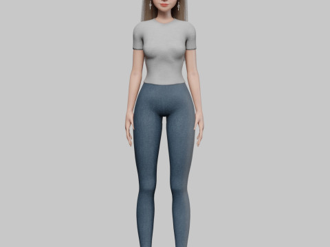 Pretty cool woman V35470 3D Model