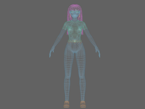 Pretty cool woman V35470 3D Model
