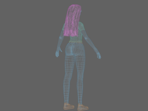 Pretty cool woman V35470 3D Model