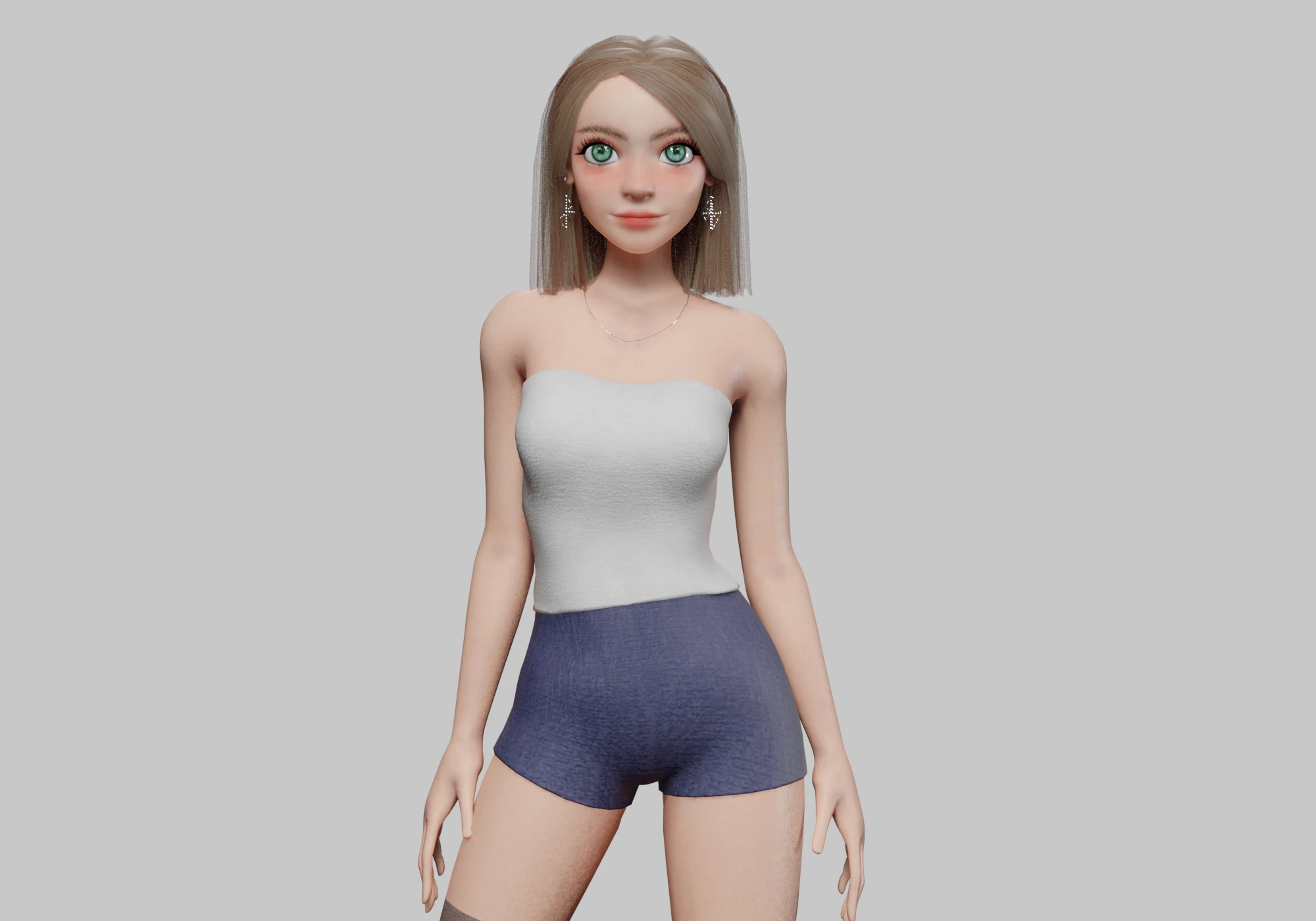 Pretty stylized woman V29141 3D Model .c4d .max .obj .3ds .fbx .stl .blend 