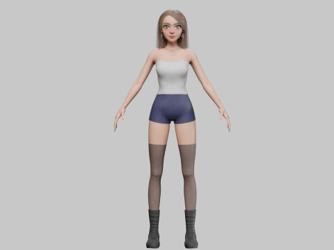 Pretty stylized woman V29141 3D Model
