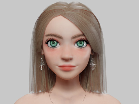 Pretty stylized woman V29141 3D Model