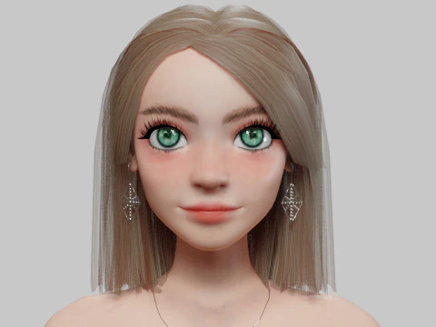 Pretty stylized woman V29141 3D Model