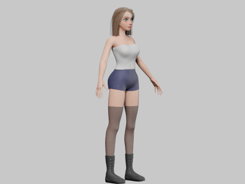 Pretty stylized woman V29141 3D Model