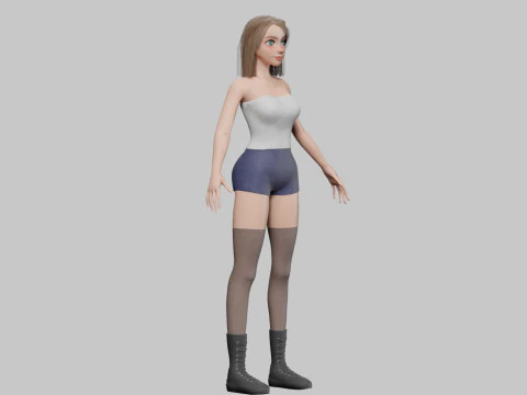 Pretty stylized woman V29141 3D Model