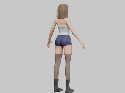 Pretty stylized woman V29141 3D Model