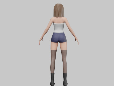 Pretty stylized woman V29141 3D Model
