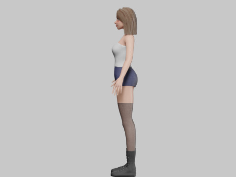 Pretty stylized woman V29141 3D Model