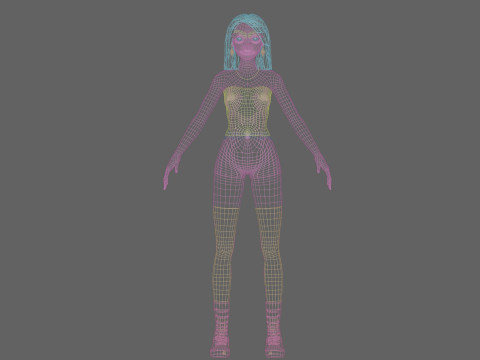 Pretty stylized woman V29141 3D Model
