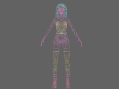 Pretty stylized woman V29141 3D Model
