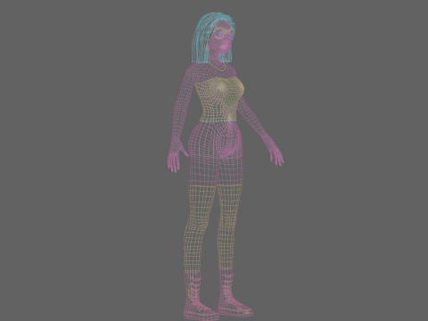 Pretty stylized woman V29141 3D Model
