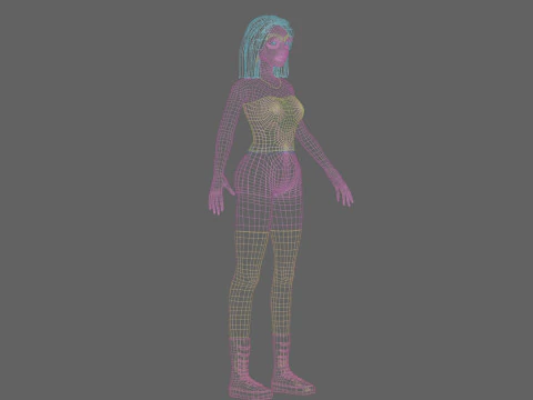 Pretty stylized woman V29141 3D Model