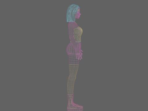 Pretty stylized woman V29141 3D Model