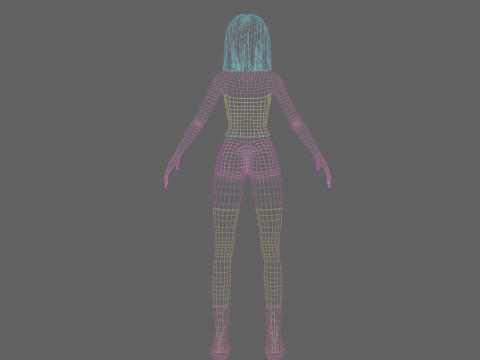 Pretty stylized woman V29141 3D Model
